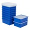 Letter Size Plastic Tray Organizer with Lids, Large, 10-Piece